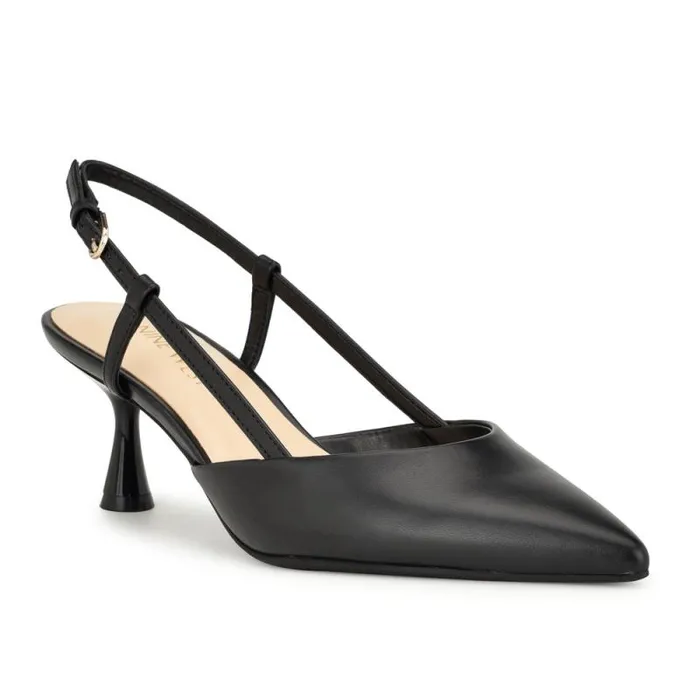 Rowen Pointy Toe Slingbacks Black Women Nine West Heels Rowen Pointy Toe Slingbacks Black Women Nine West Heels