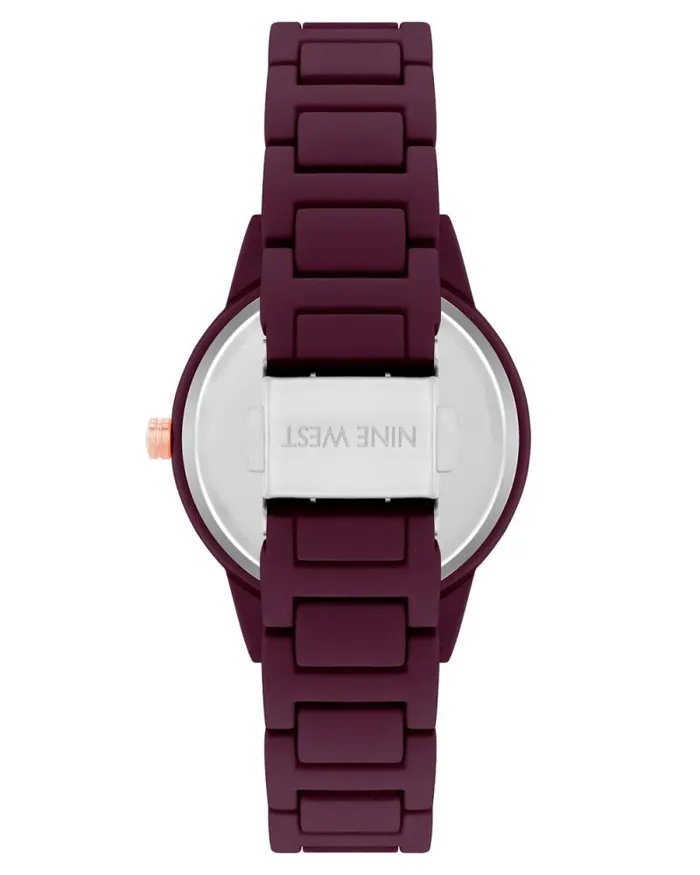 Rubberized Bracelet Watch Burgundy Women Nine West Straps