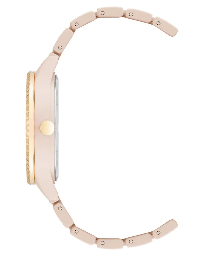 Rubberized Metal Bracelet Watch Pink Women Nine West Straps Rubberized Metal Bracelet Watch Pink Women Nine West Straps