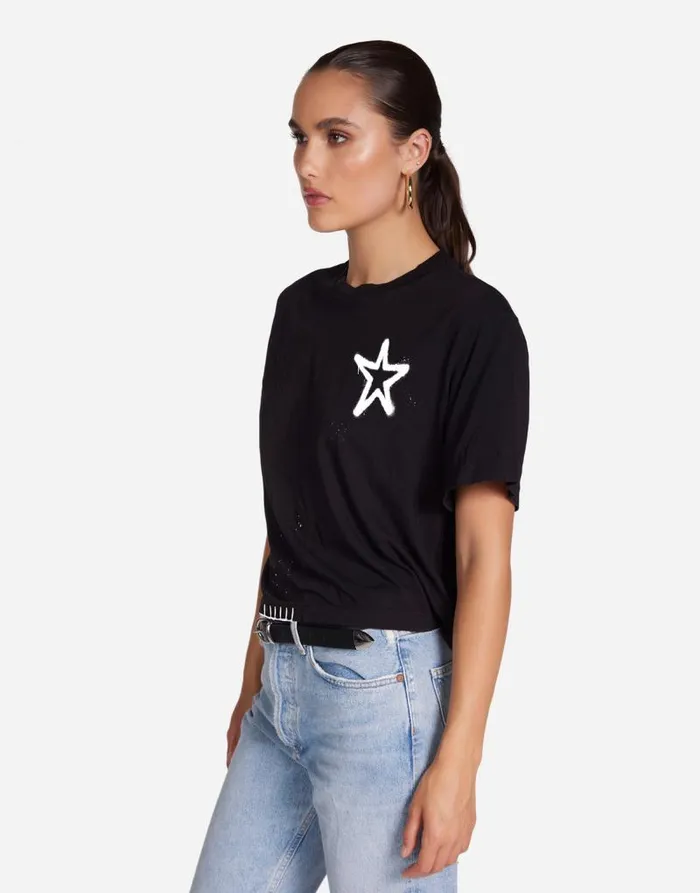 Rue Airbrush Elements Black Women Lauren Moshi Short Sleeve