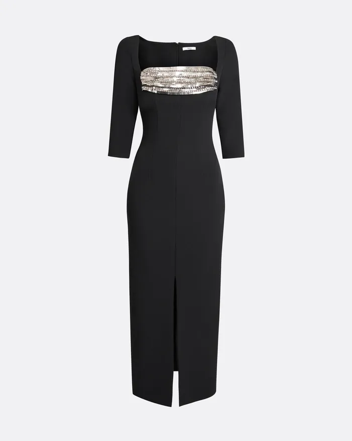 Safiyaa Dresses Women Derya Black Midi Dress Black