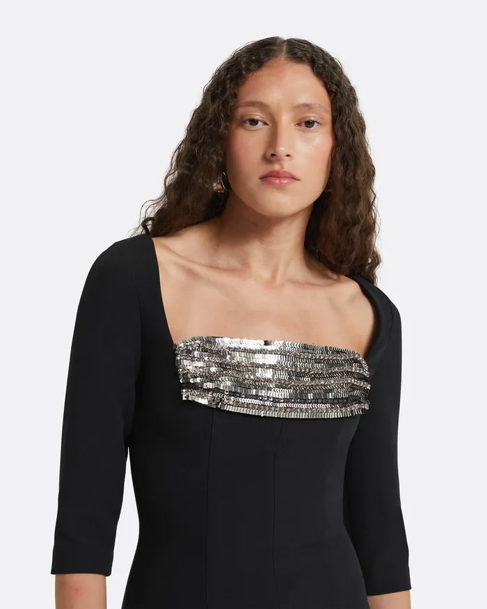 Safiyaa Dresses Women Derya Black Midi Dress Black