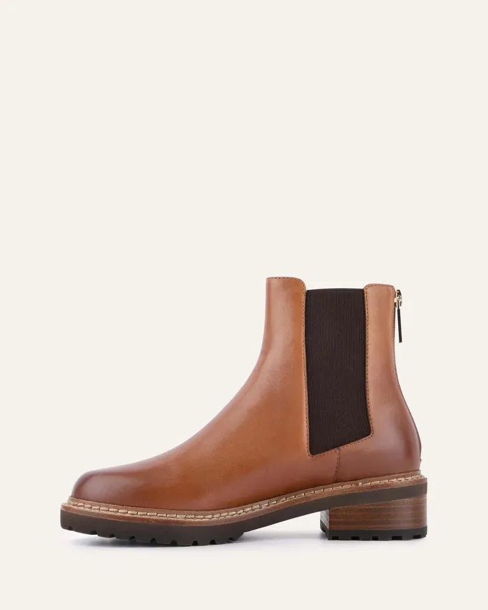 Samira flat ankle boots brandy leather FLAT BOOTS jomercer Women Samira flat ankle boots brandy leather FLAT BOOTS jomercer Women