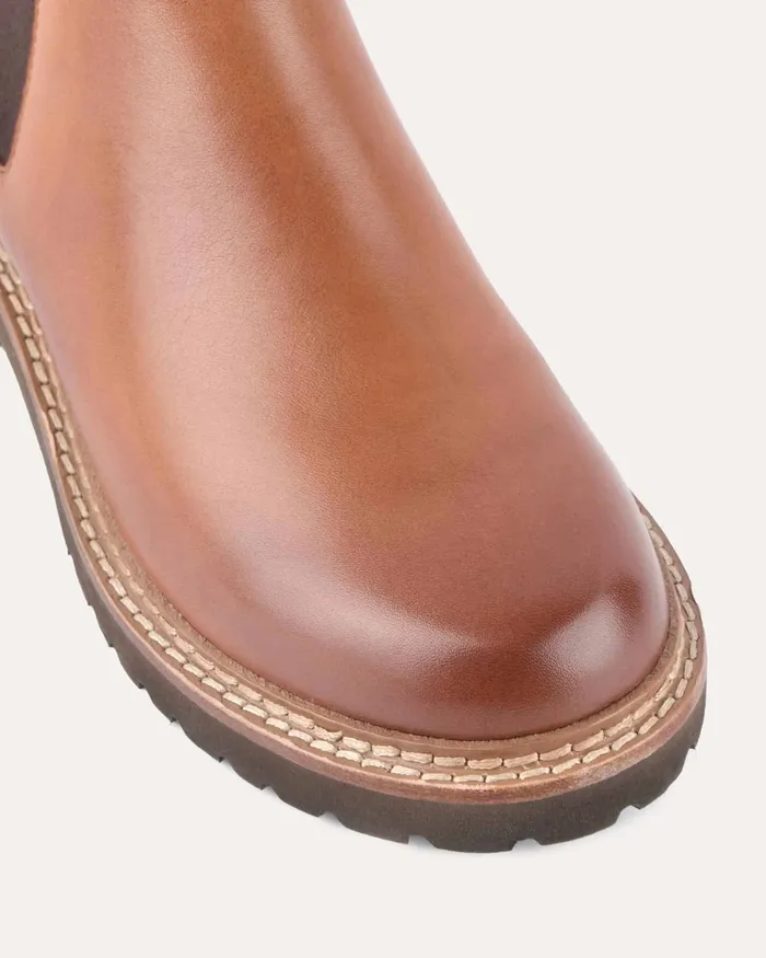 Samira flat ankle boots brandy leather FLAT BOOTS jomercer Women Samira flat ankle boots brandy leather FLAT BOOTS jomercer Women