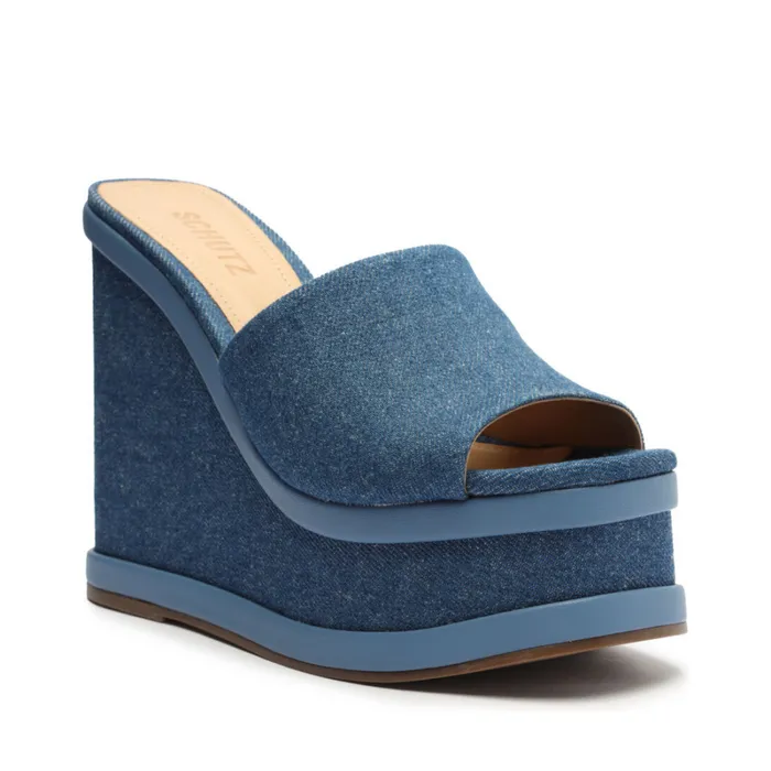 Sandals Dalle Denim Sandal Blue Schutz Shoes Platforms