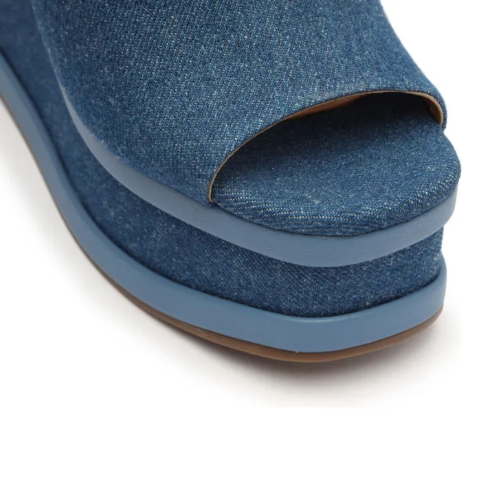 Sandals Dalle Denim Sandal Blue Schutz Shoes Platforms