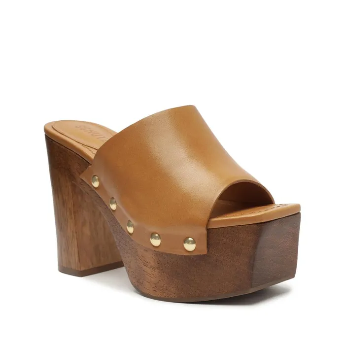 Sandals Dixie Casual Leather Sandal Nude Caramel Schutz Shoes Platforms