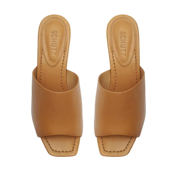 Sandals Dixie Casual Leather Sandal Nude Caramel Schutz Shoes Platforms