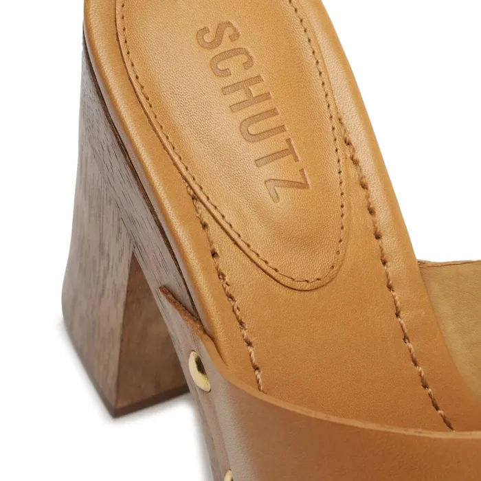 Sandals Dixie Casual Leather Sandal Nude Caramel Schutz Shoes Platforms