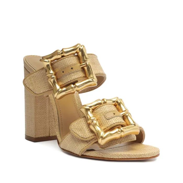 Sandals Enola Natural Leather Sandal Rafia Schutz Shoes Mule