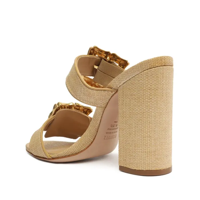 Sandals Enola Natural Leather Sandal Rafia Schutz Shoes Mule