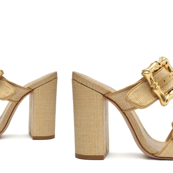 Sandals Enola Natural Leather Sandal Rafia Schutz Shoes Mule