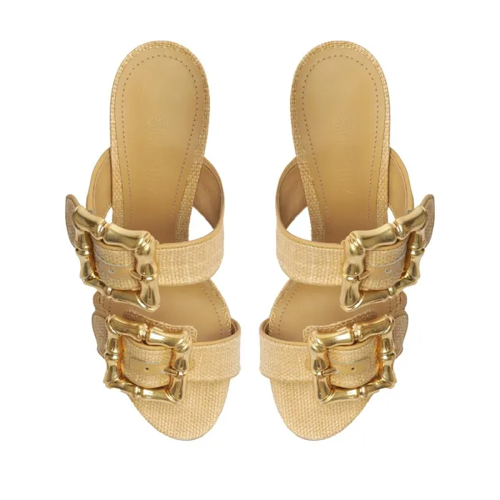 Sandals Enola Natural Leather Sandal Rafia Schutz Shoes Mule