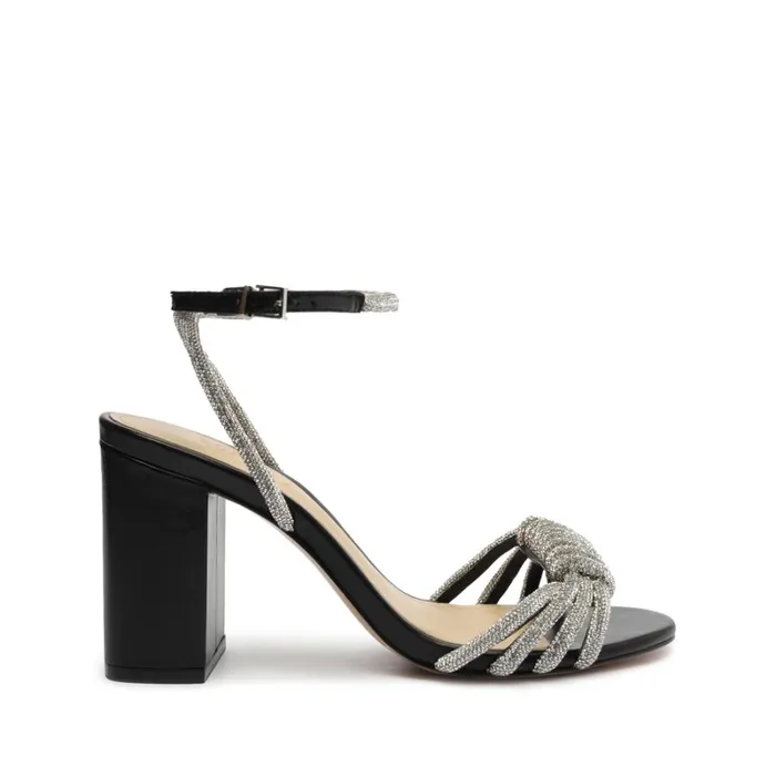Sandals Jewell Block Leather Sandal Black Schutz Shoes Block Heels