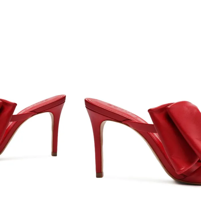Sandals Judy High Nappa Leather Sandal Red Schutz Shoes Mule