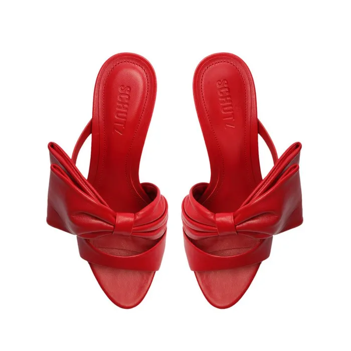 Sandals Judy High Nappa Leather Sandal Red Schutz Shoes Mule