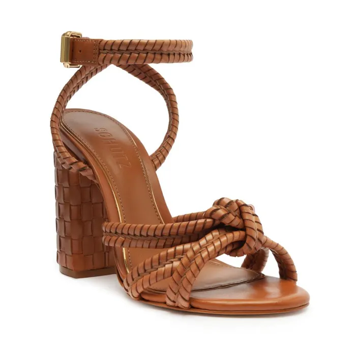 Sandals Kareena Woven Honey Peach Schutz Shoes Block Heels