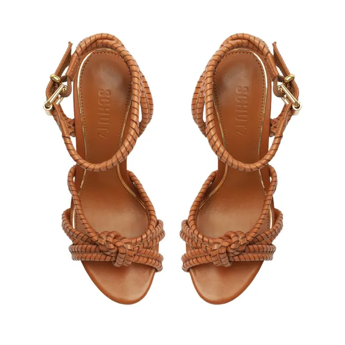 Sandals Kareena Woven Honey Peach Schutz Shoes Block Heels
