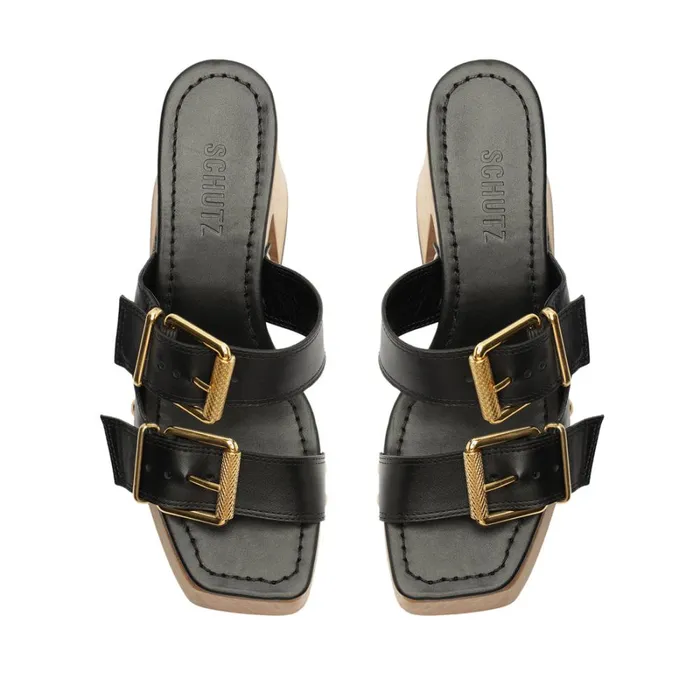 Sandals Kayleigh Leather Sandal Black Schutz Shoes Platforms