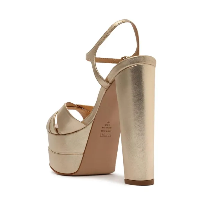 Sandals Keefa High Metallic Leather Sandal Gold Schutz Shoes Platforms Sandals Keefa High Metallic Leather Sandal Gold Schutz Shoes Platforms