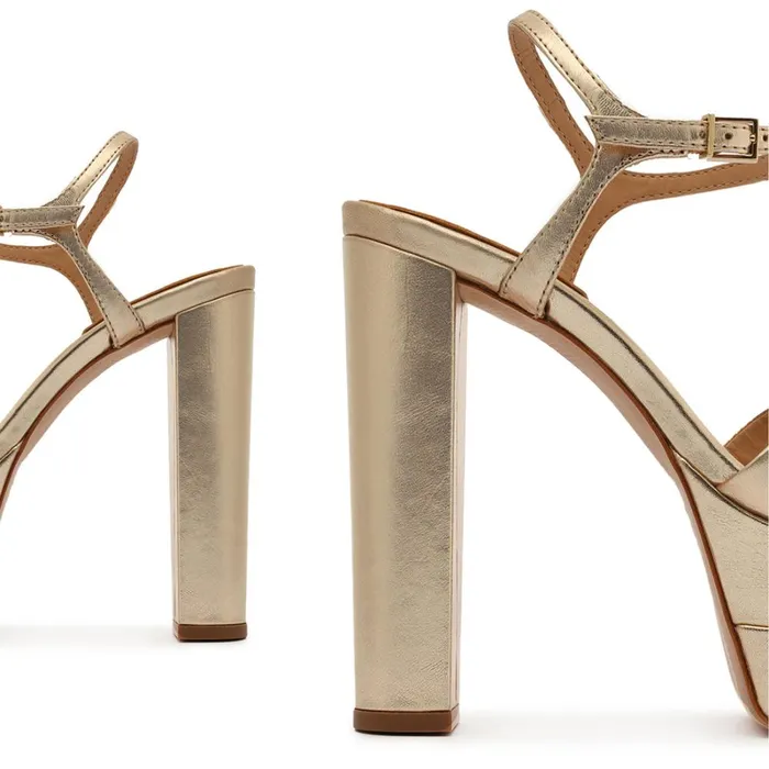 Sandals Keefa High Metallic Leather Sandal Gold Schutz Shoes Platforms Sandals Keefa High Metallic Leather Sandal Gold Schutz Shoes Platforms