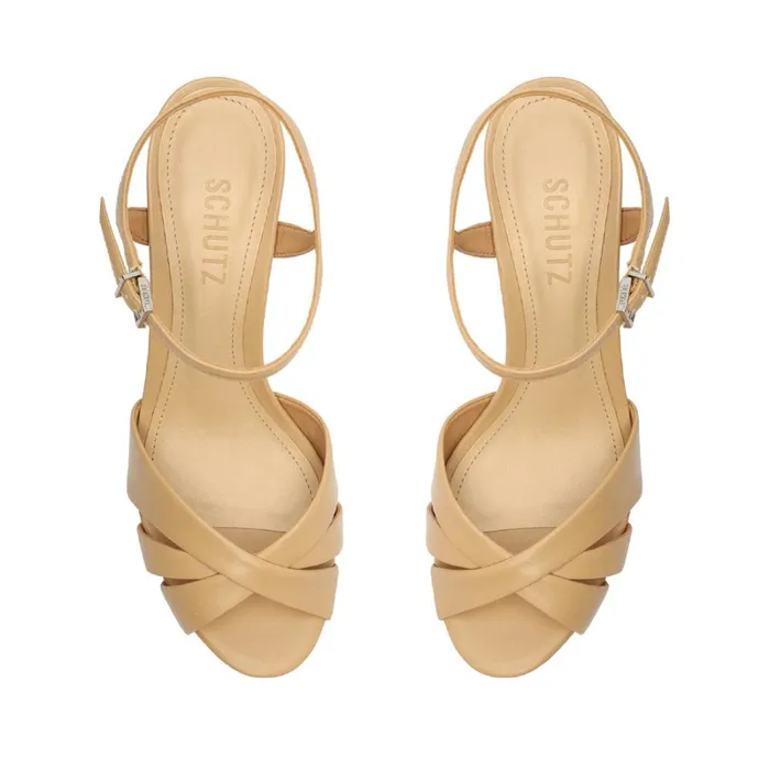 Sandals Keefa Nappa Leather Sandal Light Nude Schutz Shoes Platforms