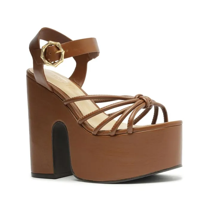 Sandals Mahi Cutout and Nappa Sandal Brown Schutz Shoes Platforms