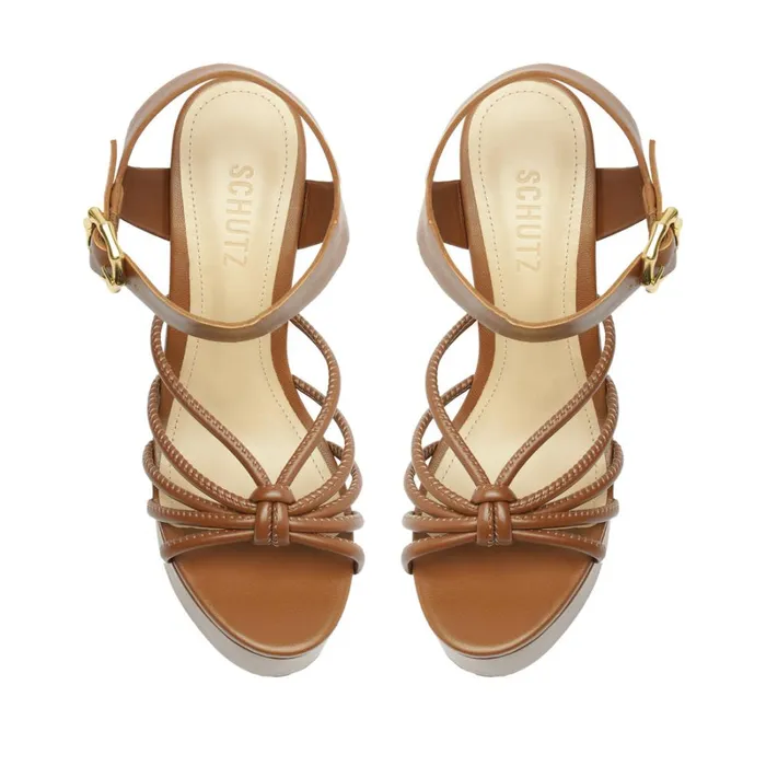 Sandals Mahi Cutout and Nappa Sandal Brown Schutz Shoes Platforms
