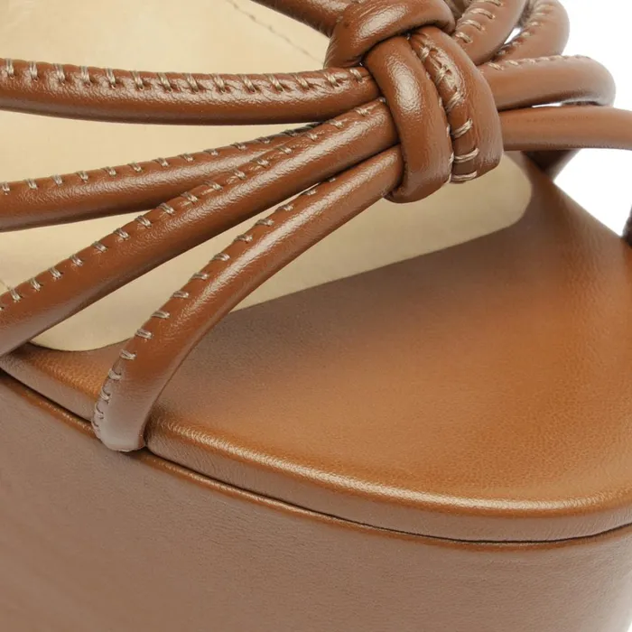 Sandals Mahi Cutout and Nappa Sandal Brown Schutz Shoes Platforms