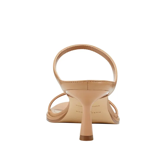 Sandals Marc Fisher Women Alonde Heeled Slide Sandal Medium Natural Leather