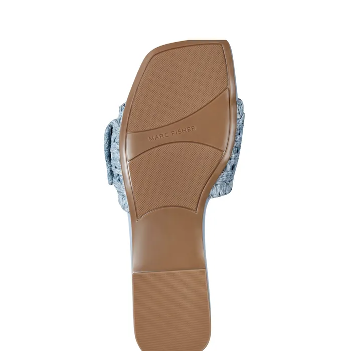 Sandals Marc Fisher Women Loree Flat Slide Sandal Light Blue