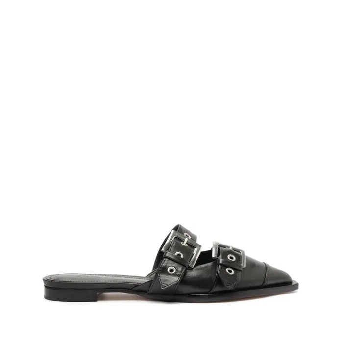 Sandals Penny Leather Flat Black Schutz Shoes Mule
