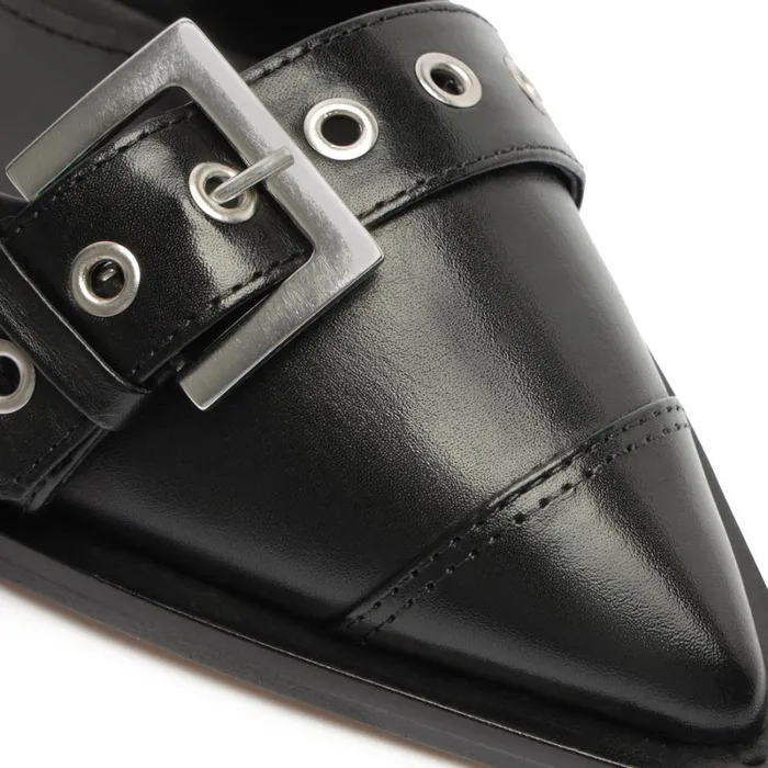 Sandals Penny Leather Flat Black Schutz Shoes Mule