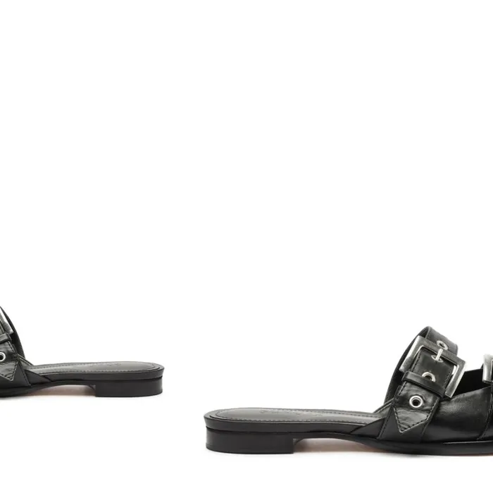 Sandals Penny Leather Flat Black Schutz Shoes Mule