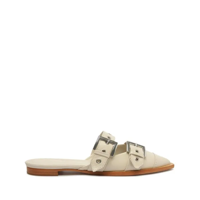 Sandals Penny Leather Flat Pearl Schutz Shoes Mule