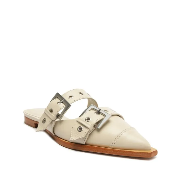 Sandals Penny Leather Flat Pearl Schutz Shoes Mule