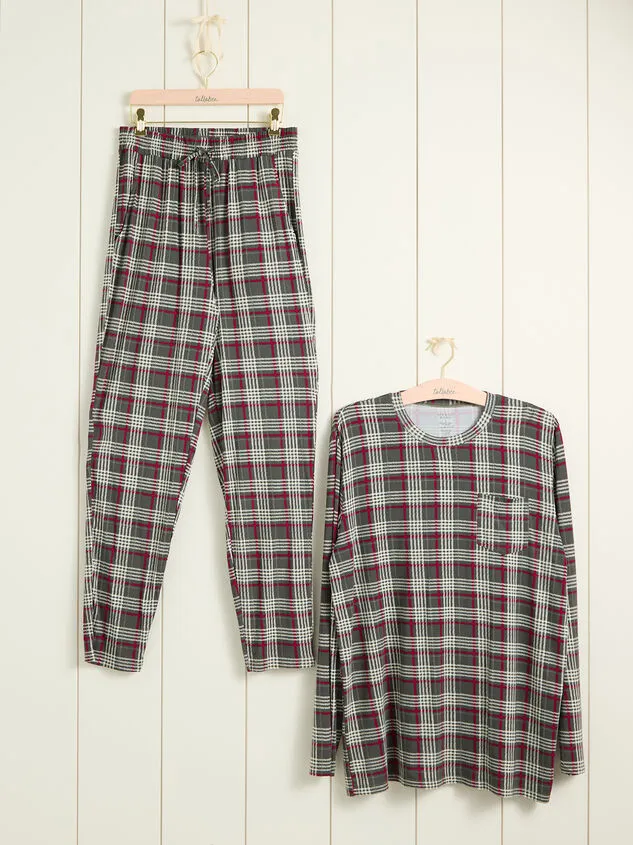 Santa039s Plaid Dad Lounge Set Green Women Altar039d State Mama