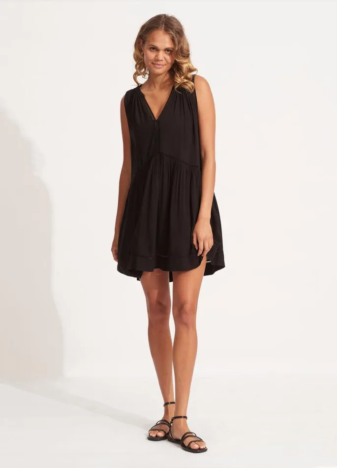 Seafolly Maternity Women Ladder Detail Dress 8211 Black
