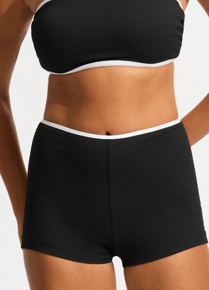 Seafolly More Coverage Women Beach Bound Boyleg Bikini Bottom 8211 Black