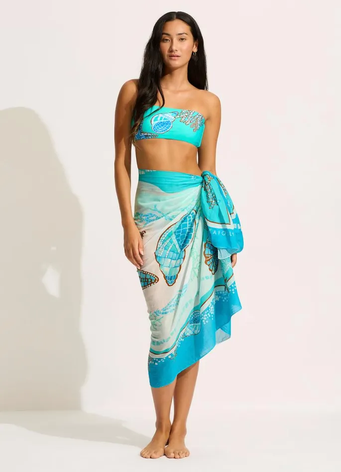 Seafolly Skirts and Sarongs Women La Mer Sarong 8211 Aquatic Blue