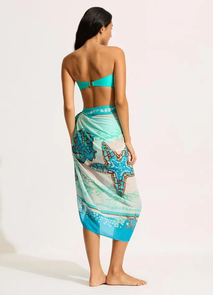 Seafolly Skirts and Sarongs Women La Mer Sarong 8211 Aquatic Blue
