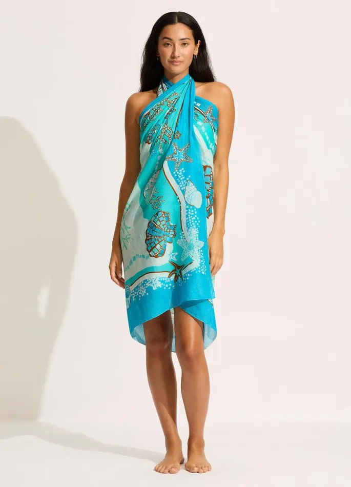 Seafolly Skirts and Sarongs Women La Mer Sarong 8211 Aquatic Blue