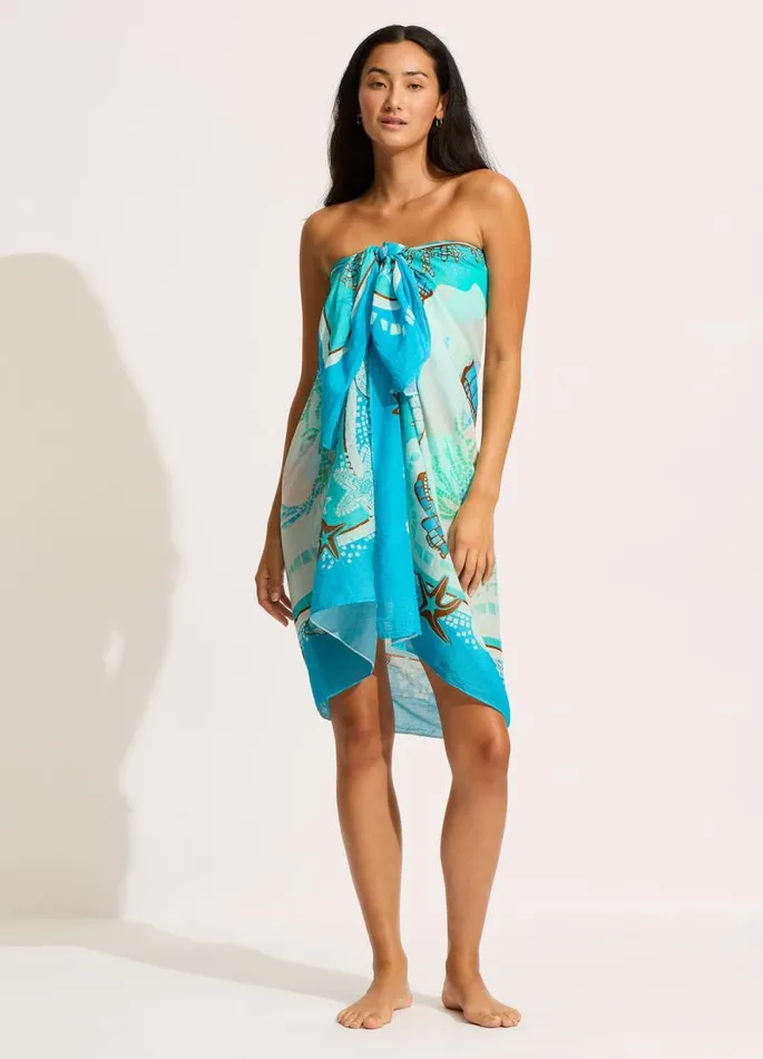 Seafolly Skirts and Sarongs Women La Mer Sarong 8211 Aquatic Blue