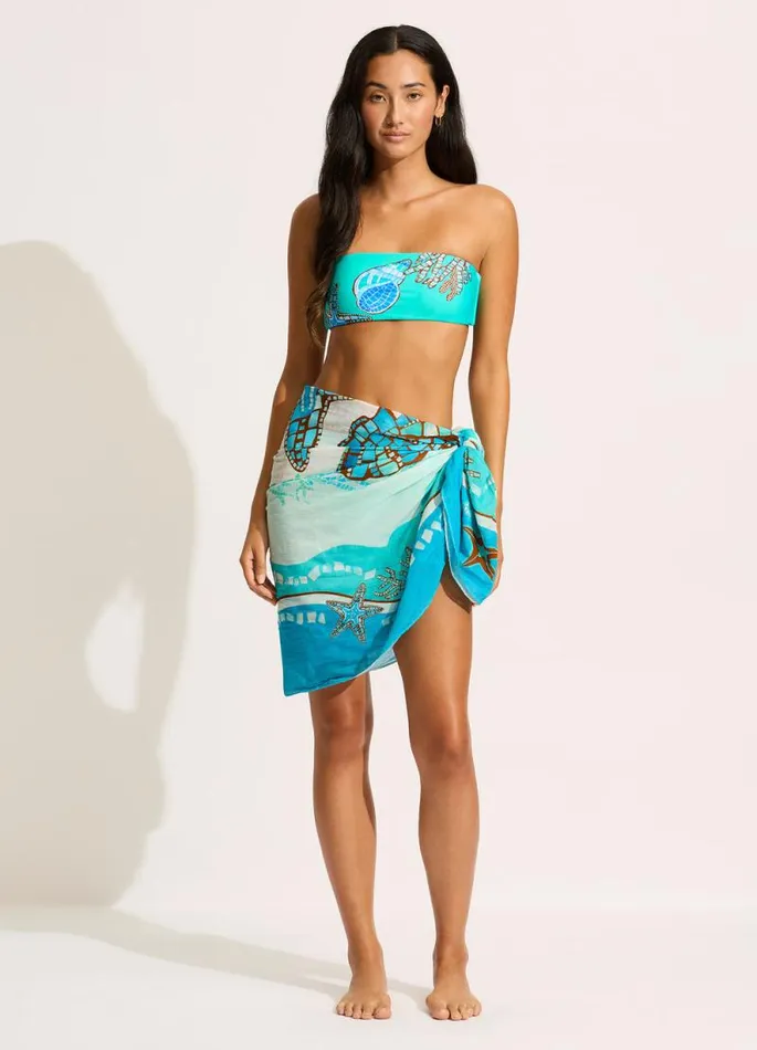 Seafolly Skirts and Sarongs Women La Mer Sarong 8211 Aquatic Blue