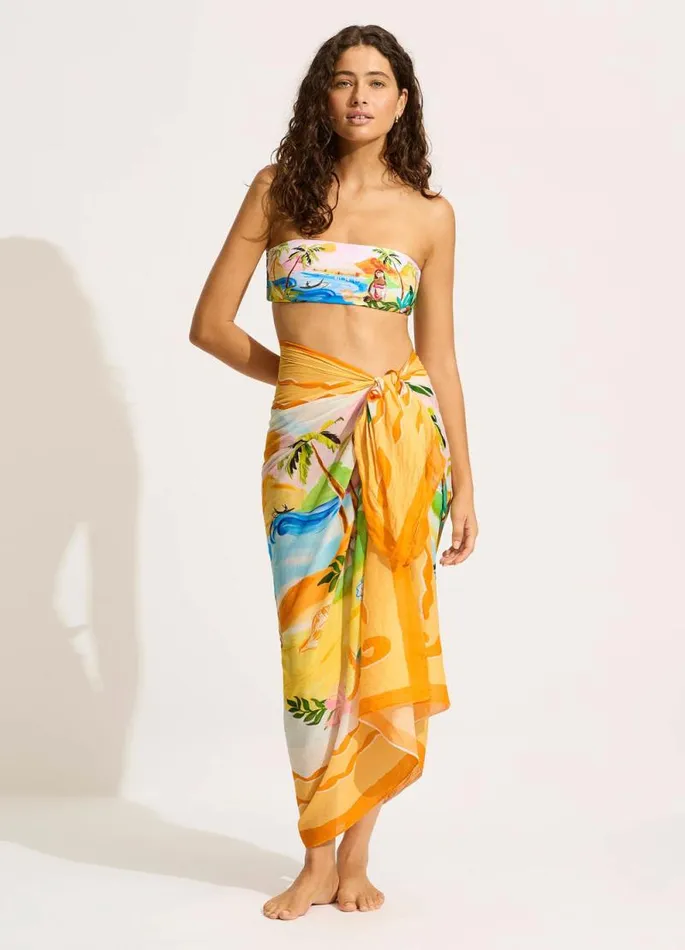 Seafolly Skirts and Sarongs Women South Pacific Sarong 8211 Turquoise
