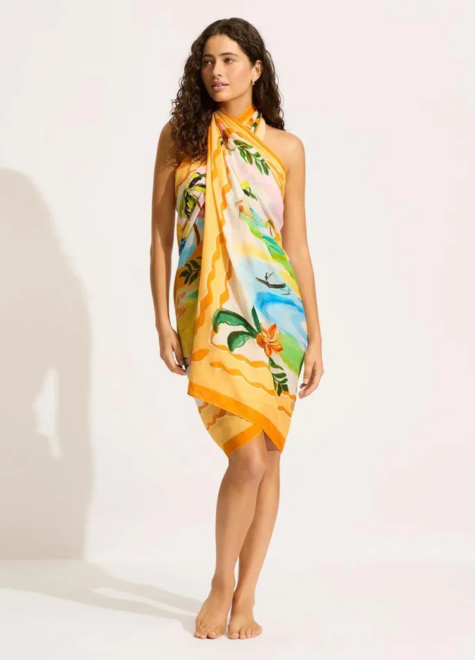Seafolly Skirts and Sarongs Women South Pacific Sarong 8211 Turquoise