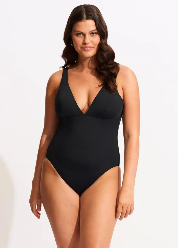 Seafolly V Neck Women Seafolly Collective V Neck One Piece 8211 Black