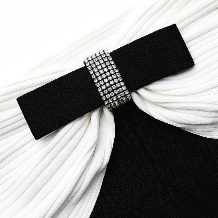 Self Portrait Dresses Women Black Knit Bow Midi Dress