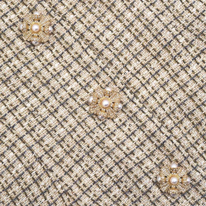 Self Portrait Dresses Women Gold Boucle Mini Dress
