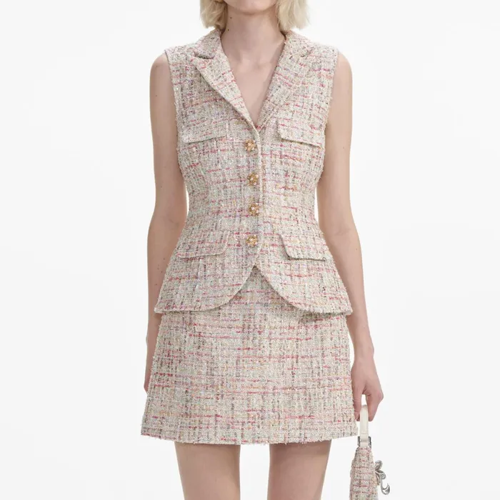 Self Portrait Dresses Women Pastel Boucle Tailored Mini Dress